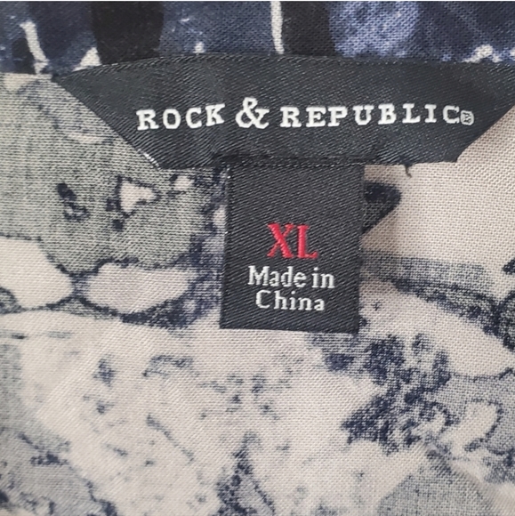 Rock & Republic Camo Print Button Down Shirt Size XL - Picture 3 of 6